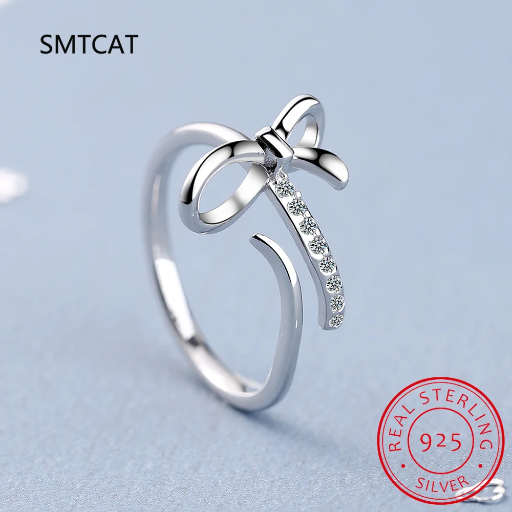 

Роскошное кольцо с муассанитом и бантом для женщин, полный D VVS1, бриллиант S925, серебро, свадебные украшения для невесты, новинка Anillos De Prata