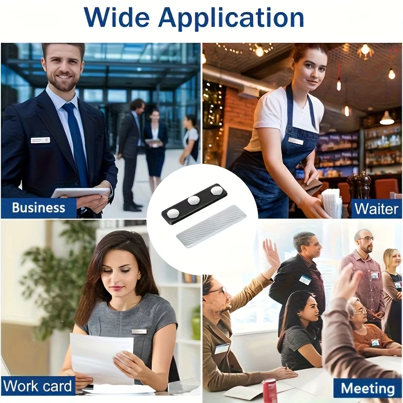 10/30pcs Magnetic Name Badge Holders with Strong Magnetic Clips - Durable Iron Name Tags for Office- Secure Name Display
