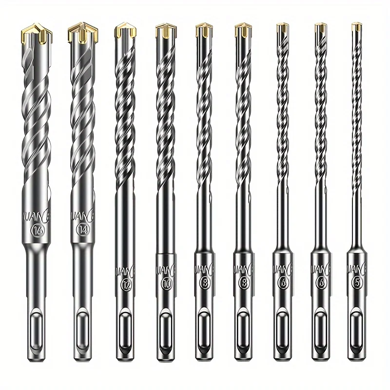 Imagem -02 - Precisionsds Plus Conjunto de Brocas Yg8 Carbide Aço Ponta Plana Martelo Elétrico Broca de Alvenaria 516 mm Pcs