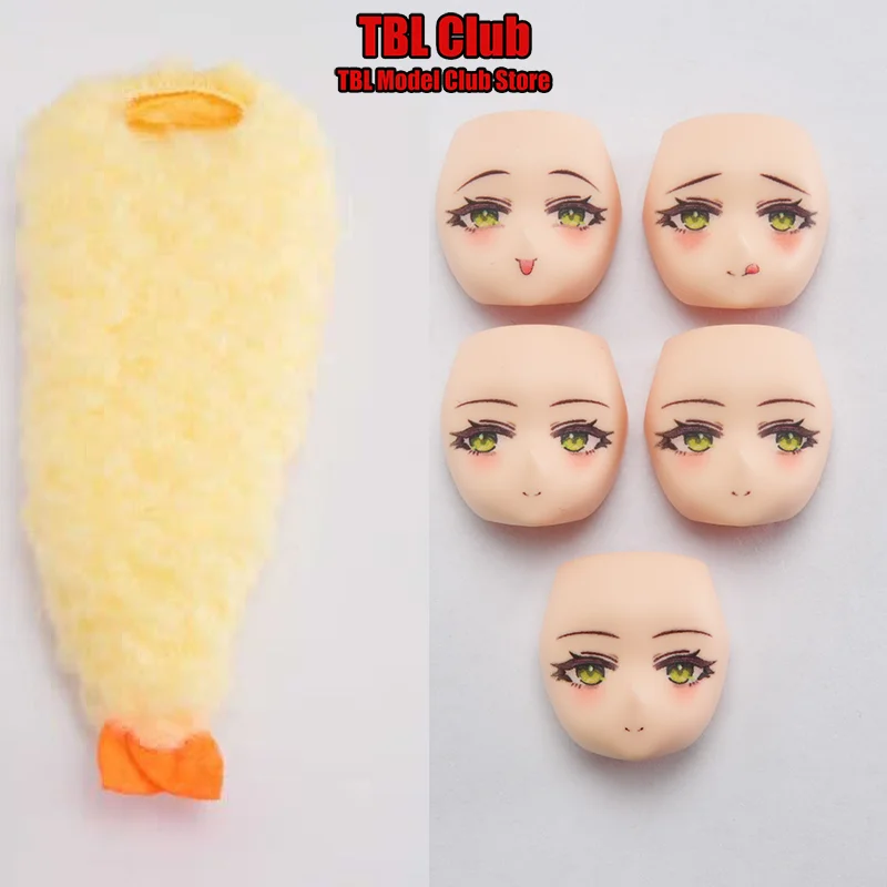1/12 Scale Replaceable Face Shape Multi Expression Female Clothes Fried Shrimp For BD 6-inch Action Figure Soldier Gel022 FA002