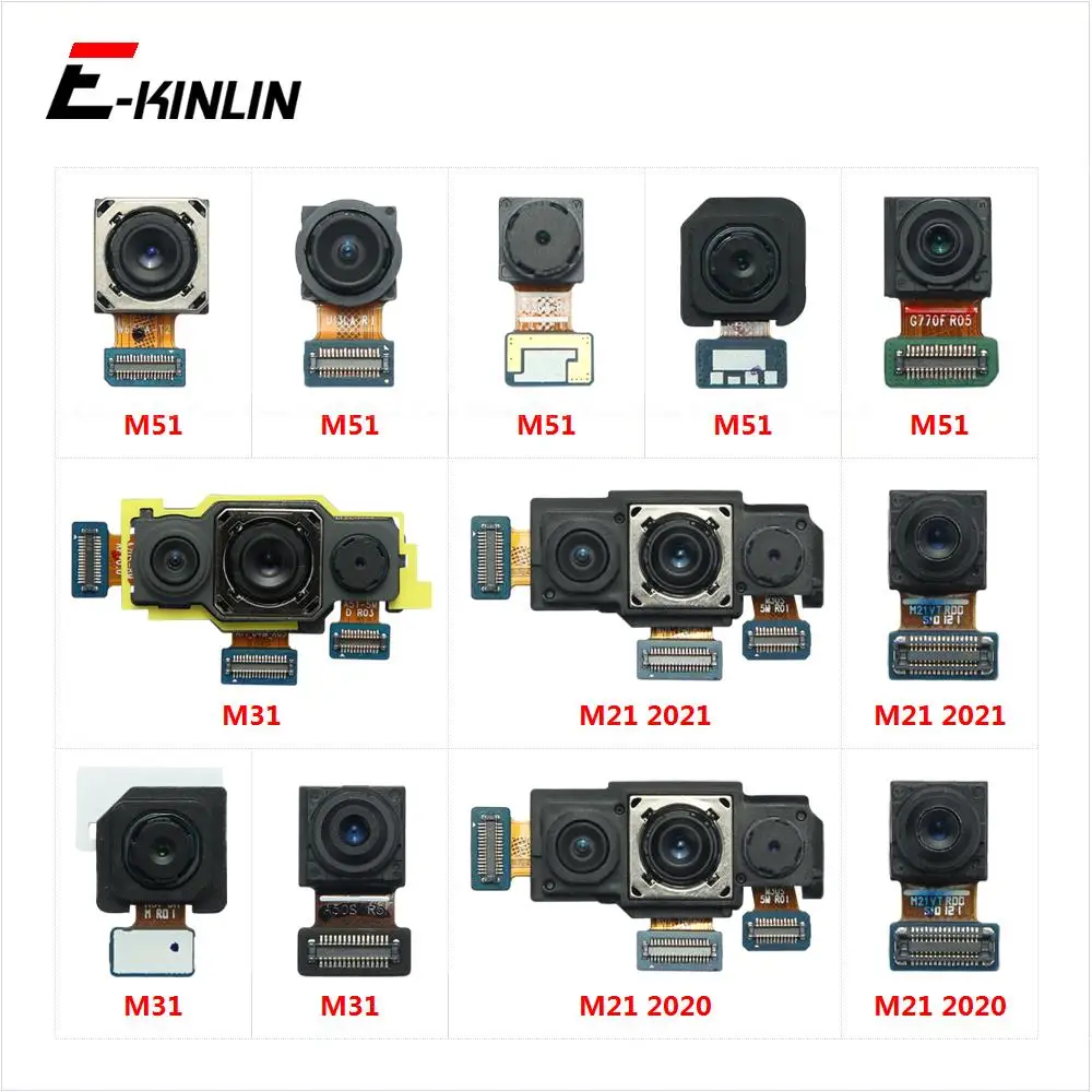 Selfie Front Facing Camera For Samsung Galaxy M51 M31 M21 2020 2021 Ultrawide Macro Depth Telephoto Main Camera Flex Cable