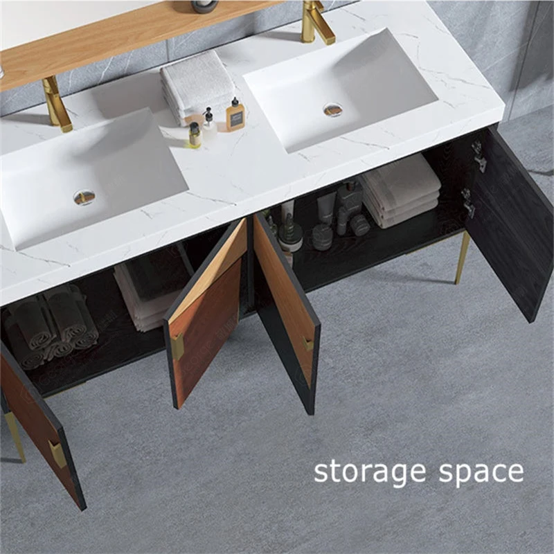 Modern Style George Bathroom Vanity Floor Mounted Solid Wood Cabinet with 2-Year Warranty Water Resistant & Easy to Clean