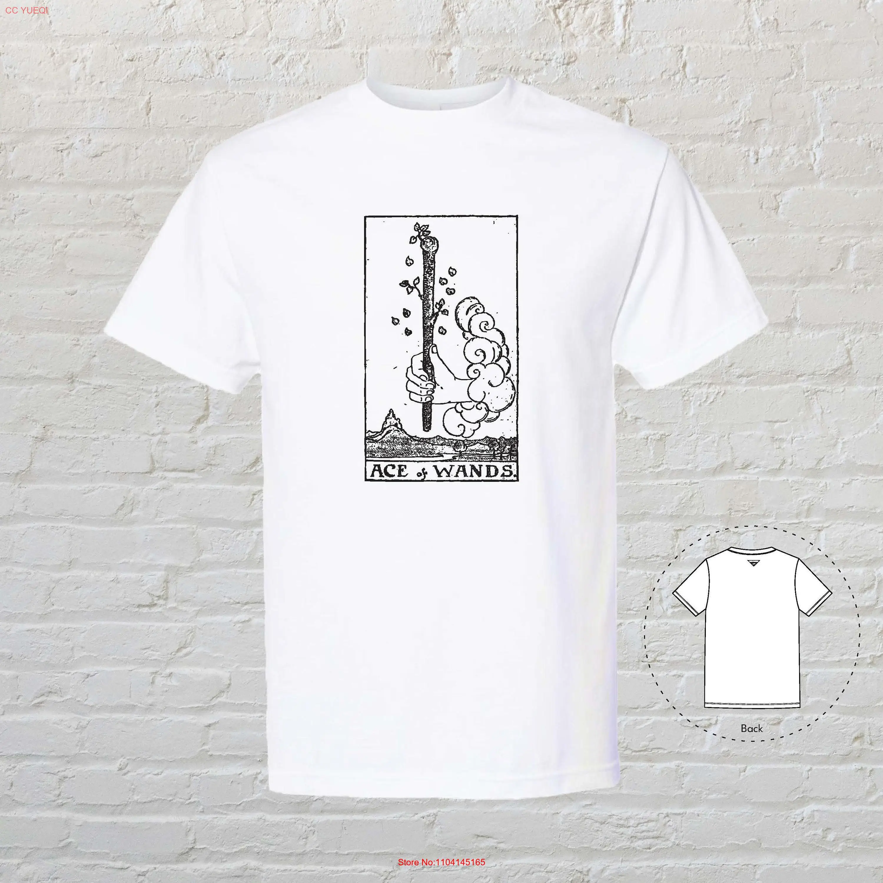 ACE OF WANDS Tarot Card Design T Shirt Girlfriend Boyfriend Trendy Exotic long or short sleeves