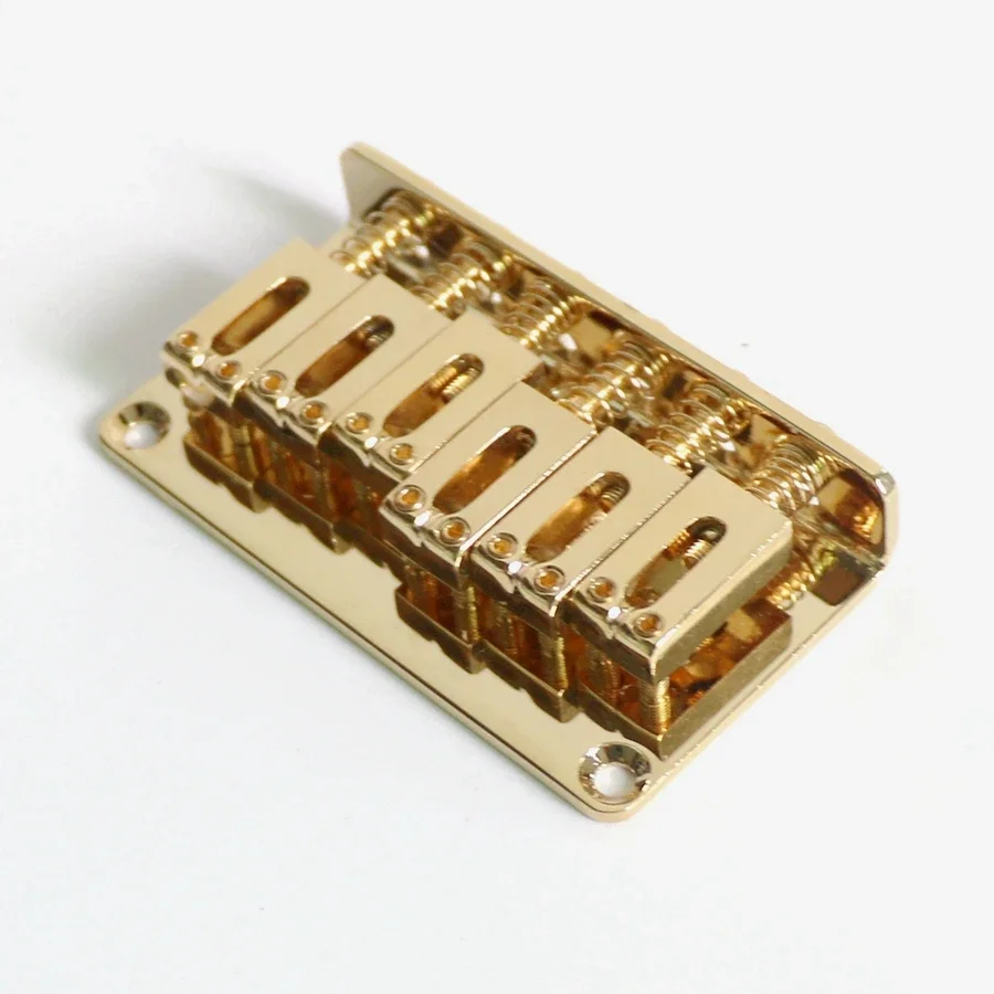 Gold Fixed Tail piece Guitar Bridge In Black With Modern Saddles for 6 string electric guitar hardtail metal parts