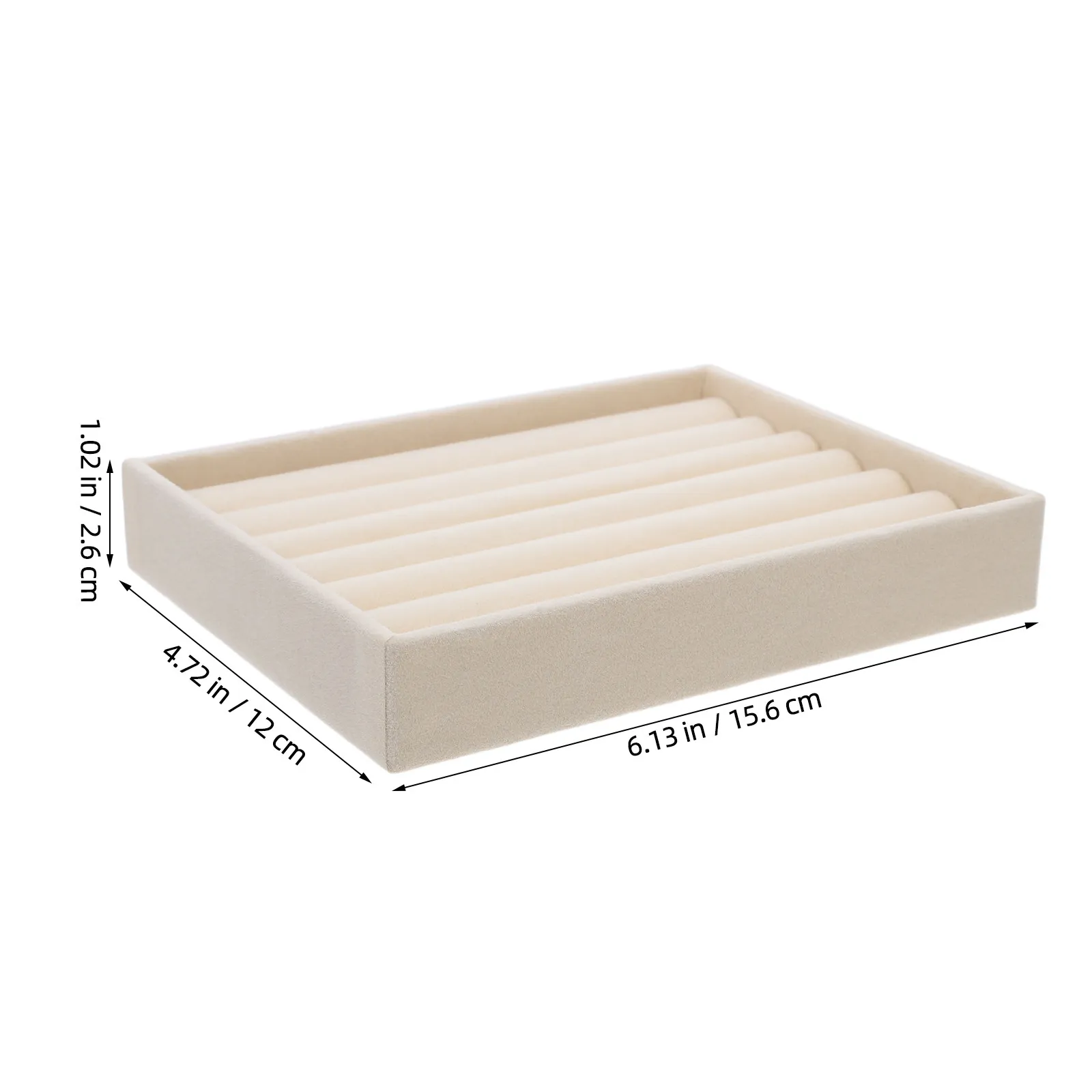 2Pcs Compartment Jewelry Tray Beige with Removable Dividers for Rings Necklaces Bracelets Earrings Jewelry Organizer Drawer