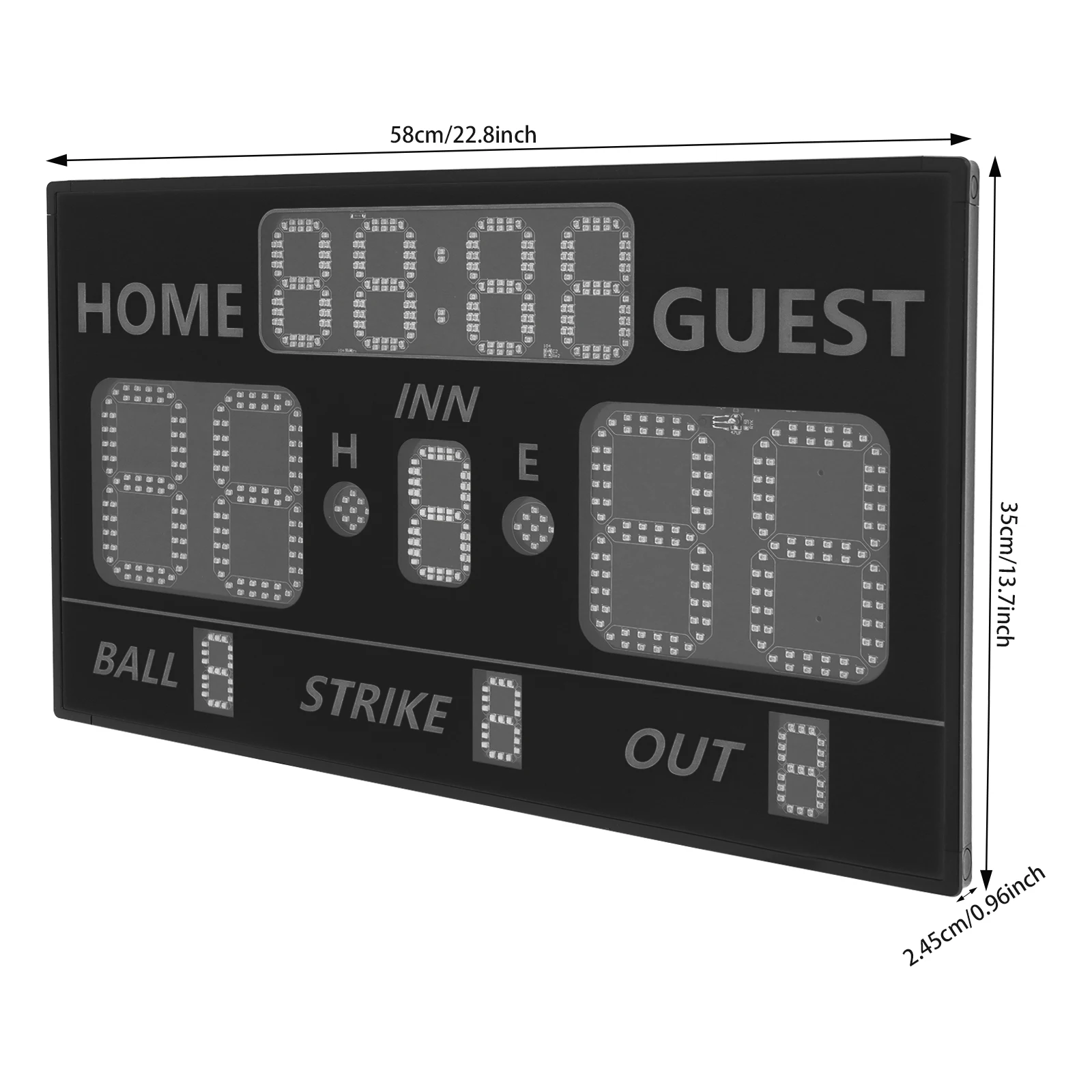 

0-99 Points LED Scoreboard with Remote Control, ABS Scoreboard for Baseball Games, Portable Electronic Digital Scoreboard