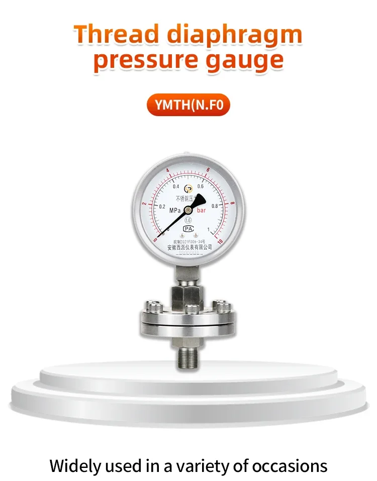 Stainless Steel 304 316L Thread Diaphragm Pressure Gauge