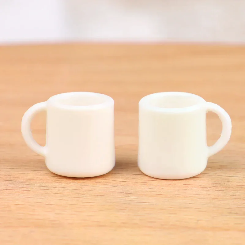 4Pcs/Set 1:12 Dollhouse Miniature Cup White Mug Water/Drink Cup Tea Cup Model Kids Pretend Play Toy Doll House Decor Accessories