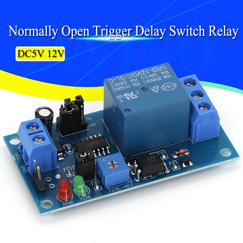 1-10szt Javino Wysokiej jakości przekaźnik opóźniający włączenie / opóźnienie wyłączania Moduł przełącznika z timerem DC 12V 5V Javino