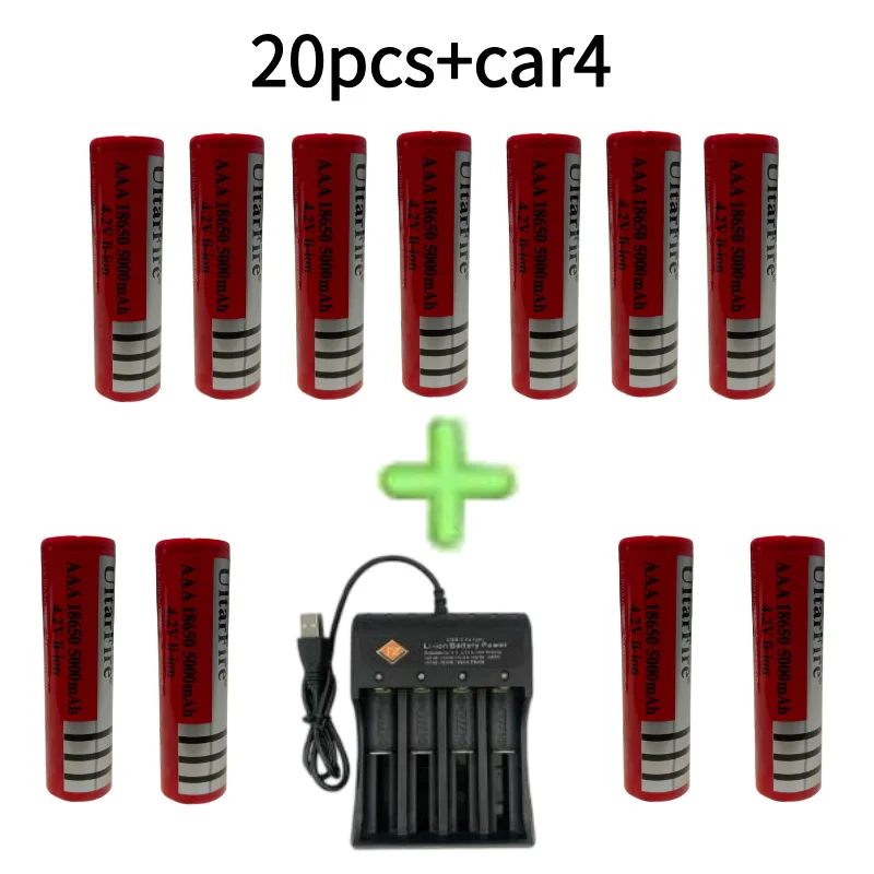 2026 Authentic 18650 lithium 5000mAh rechargeable 4.2V large capacity imported battery, durable and free of shipping screwdriver