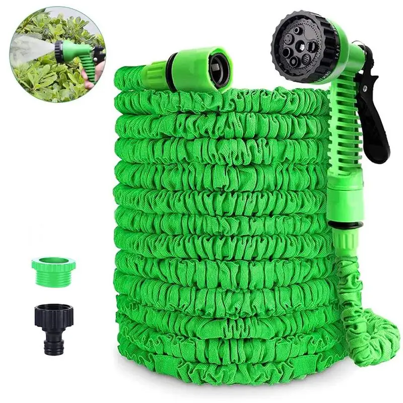 Manguera de Jardín Extensible de 25 a 200 Pies, Tuberías de Agua Mágicas Expandibles, Herramientas de Riego Diario para el Hogar y el Jardín, Pistola de Agua de Alta Presión para Lavado de Autos