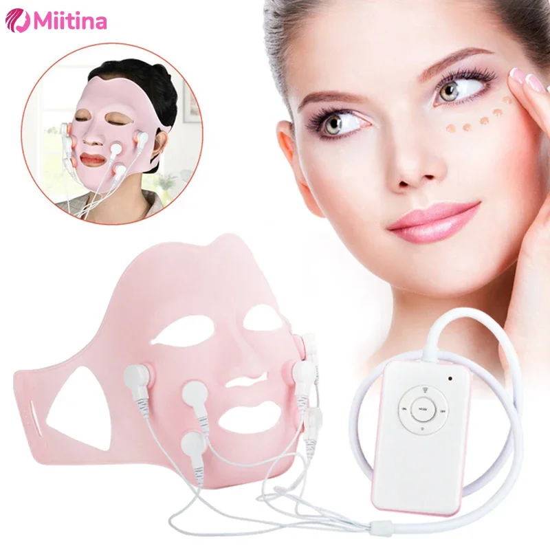 

3D Silicone Facial Mask Electric LED Vibration Beauty Massager Skin Care Rejuvenation Anti-wrinkle Acne Removal Face Spa Beauty