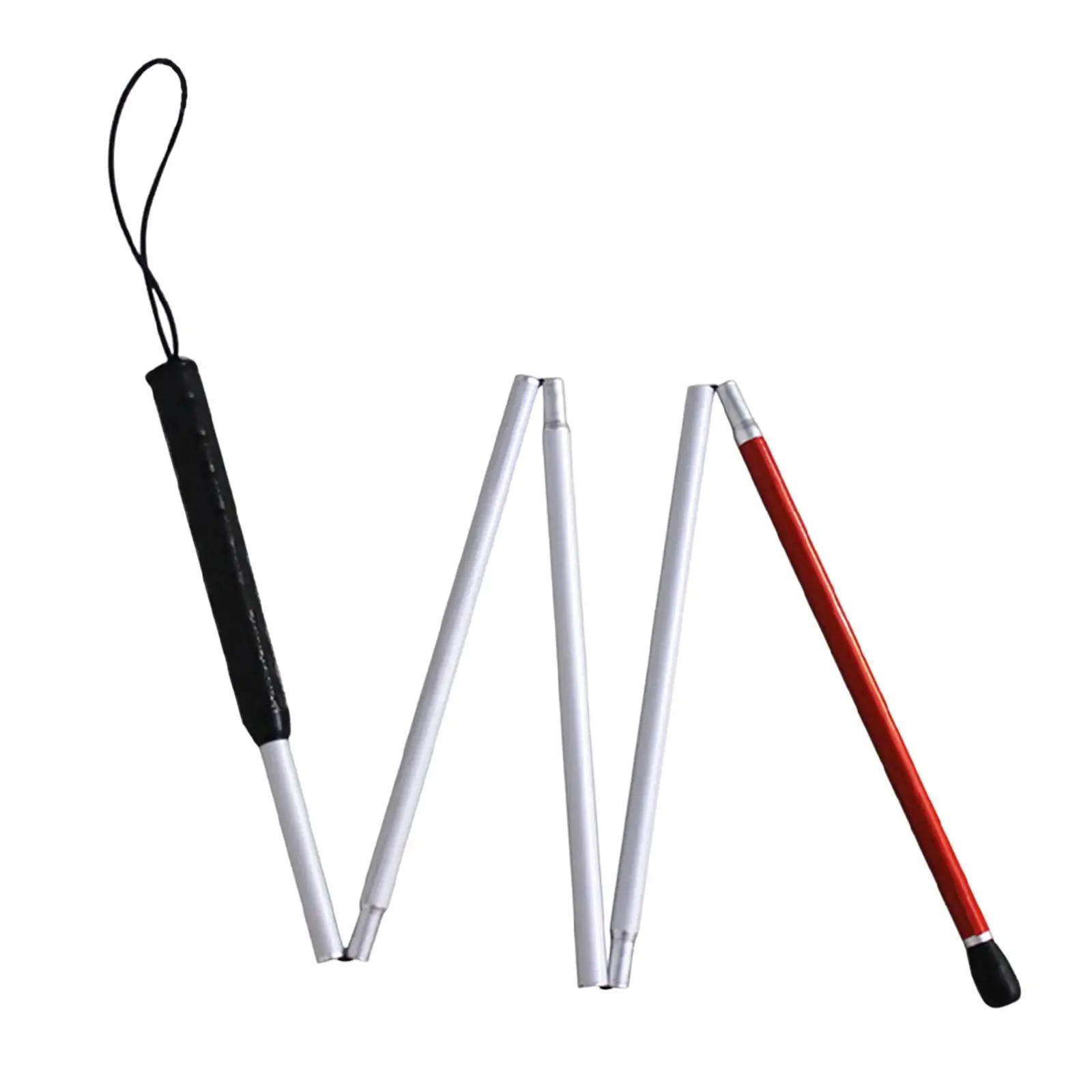 Collapsible Blind Cane Walker Lightweighted Elderly Crutch 5 Sections Aluminum Alloy Blind Stick Crutch Cane Blind Guide Stick
