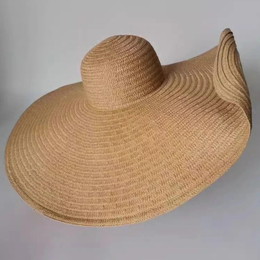 HT5081 Packbarer Strohhut für Damen mit Breiter Krempe Sommer-Sonnenhut Großer Strandhut für Frauen Outdoor-Reise Faltbarer Floppy-Hut – Detail 23