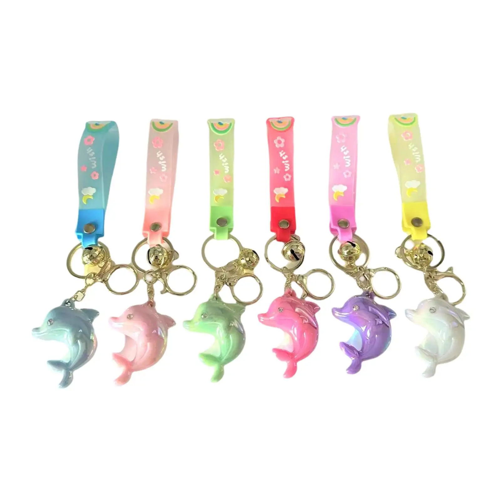 6 Pieces Whale Keychain Compact Portable Bag Accessories Cartoon Bag Pendant Car Key Chain for Goody Bags Filler Gifts Present