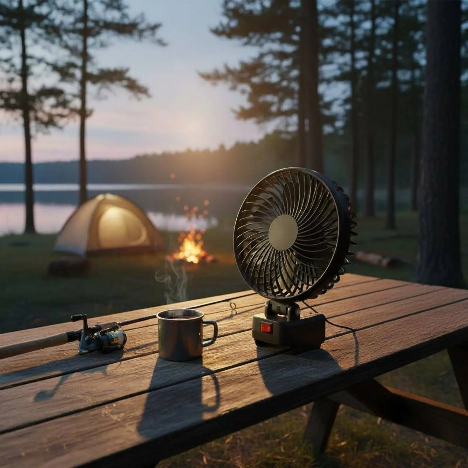 Wireless Camping Fan Powerful Air Movement Battery Operated Fan Home Appliance Quiet Brushless Engine for Campers, Market Stall