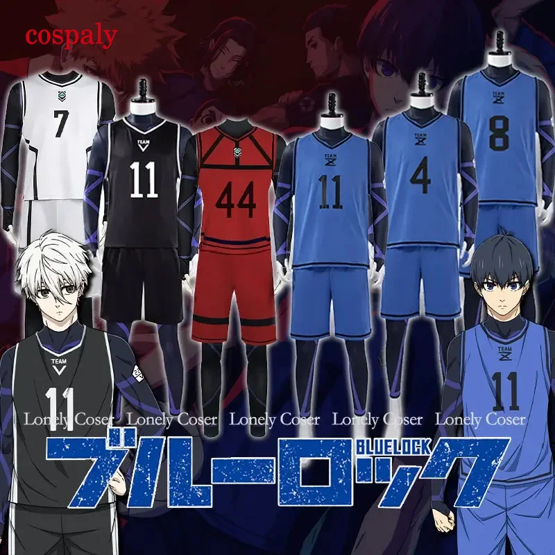 A Blue Lock Jersey Football Club Sportswear Anime Isagi Yoichi Cosplay Costume Hyoma Chigiri Meguru Bachira Jumpsuits Vest Short