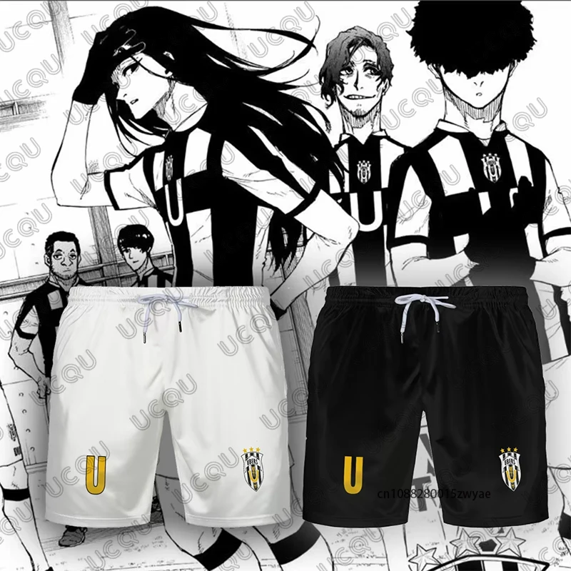 

Летние мужские шорты из джерси с синим замком в стиле японского аниме LORENZO, быстросохнущие футбольные тренировочные штаны, спортивные шорты для детей/взрослых