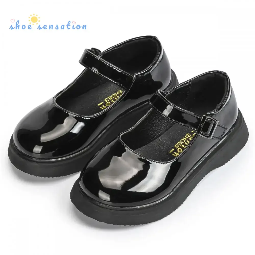 

Spring Autumn Glossy Children's Leather Shoes Fashion Campus Children's Shoes Anti-Slip Waterproof Platform Soft Comfortable