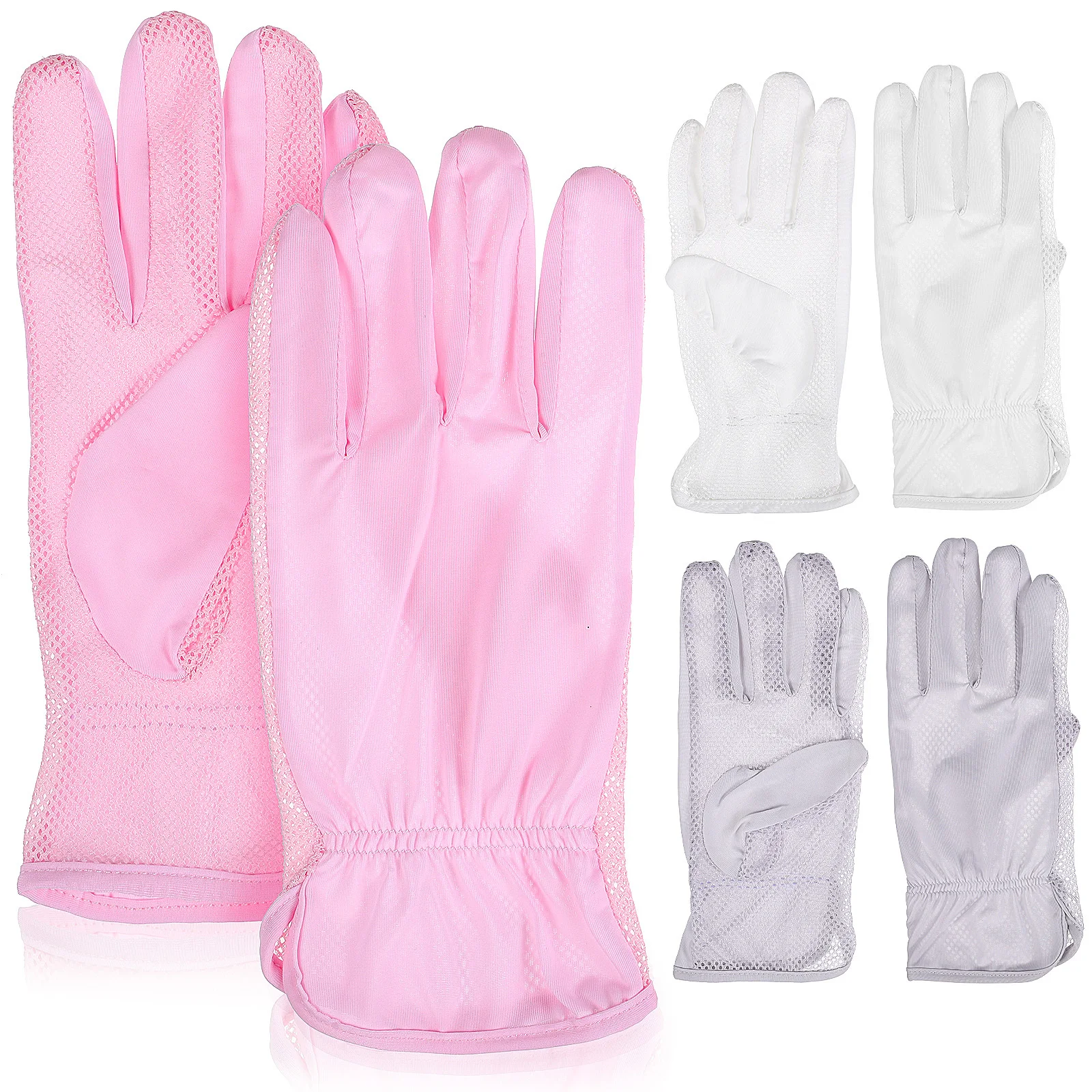 

3Pairs Women Sun Protection Gloves Cooling Breathable Full Finger Touchscreen Compatible Driving Cycling Outdoor Sports Summer