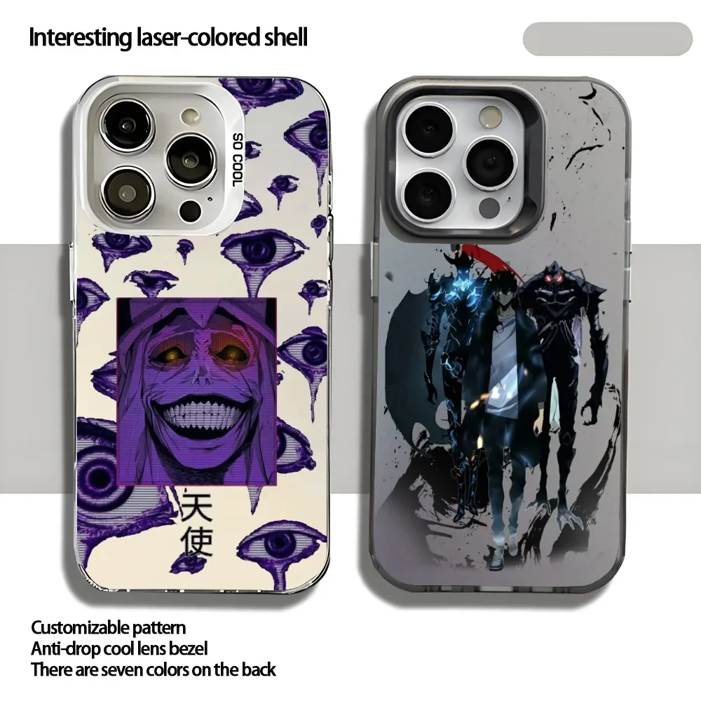 

Anime Solo Leveling Phone Case Fashion Case For IPhone 16 15 14 Plus 13 12 11 Pro Max X Xs XR 8 7 Matte Colorful Silver Hard Cov