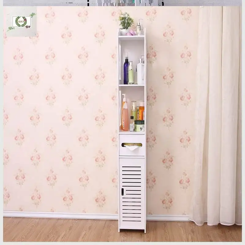 Gap storage cabinet with ultra narrow gaps and deepened storage rack