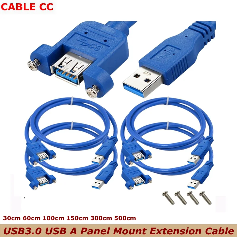 USB 3.0 Extension Cable,USB 3.0 Type A Male to Female Extension Cable with Panel Mount Screws Holes