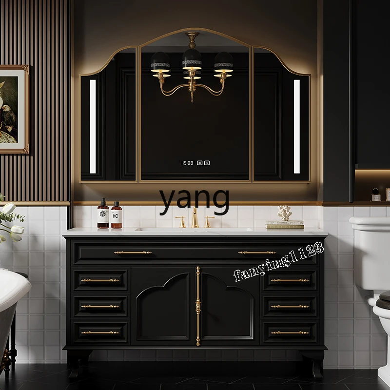 

LH Vintage Oak Bathroom Cabinet Combination Toilet Natural Luxury Stone Washstand Washbasin