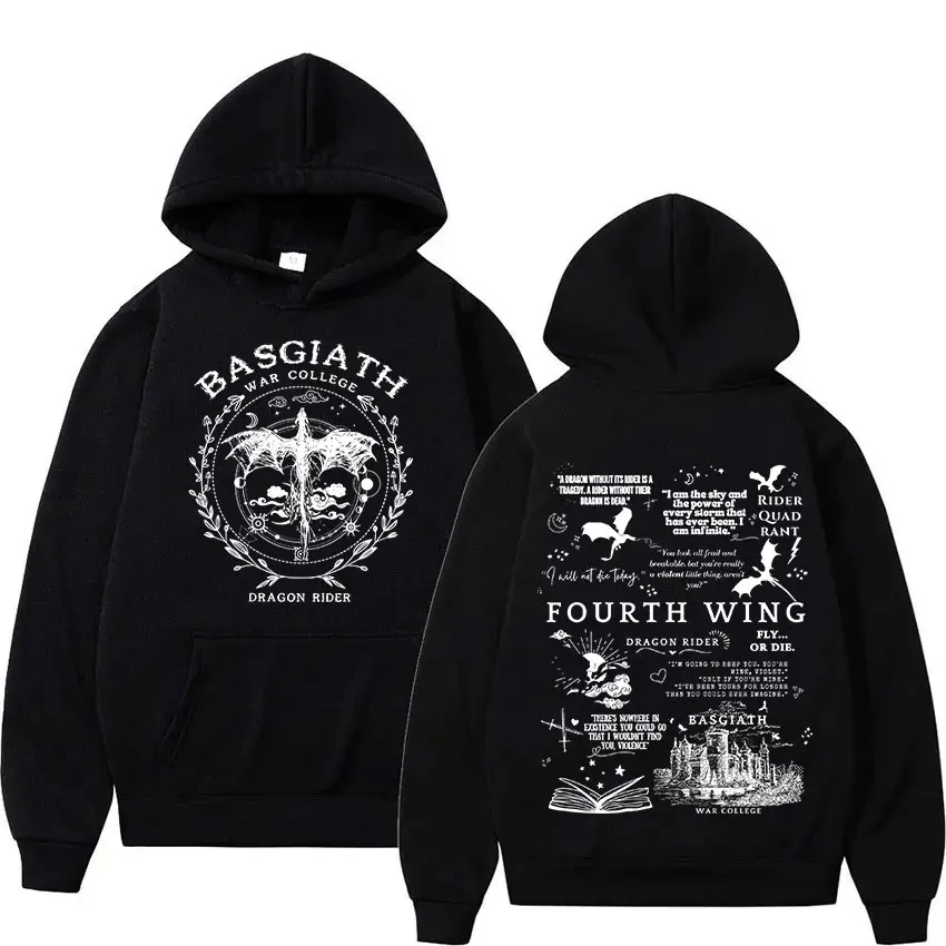 Basgiath War College Dragon Rider Hoodie Men Women Retro Aesthetic Long Sleeve Fashion Sweatshirt Y2k Pullover Oversized Hoodies