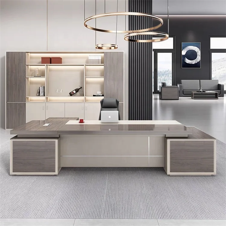 

Роскошный деревянный офисный стол для руководителя, современная офисная мебель, L-образный стол для начальника/менеджера