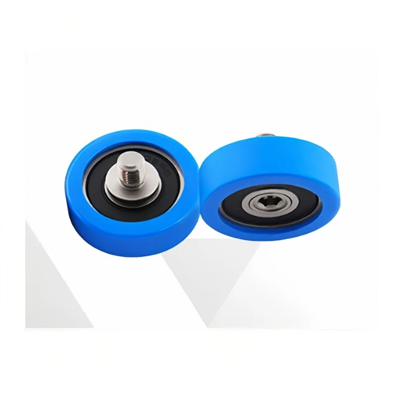 

PU608 28-10 C1L8M6 polyurethane guide wheel elevator floor door lock thread coated soft rubber silent rolling wheel
