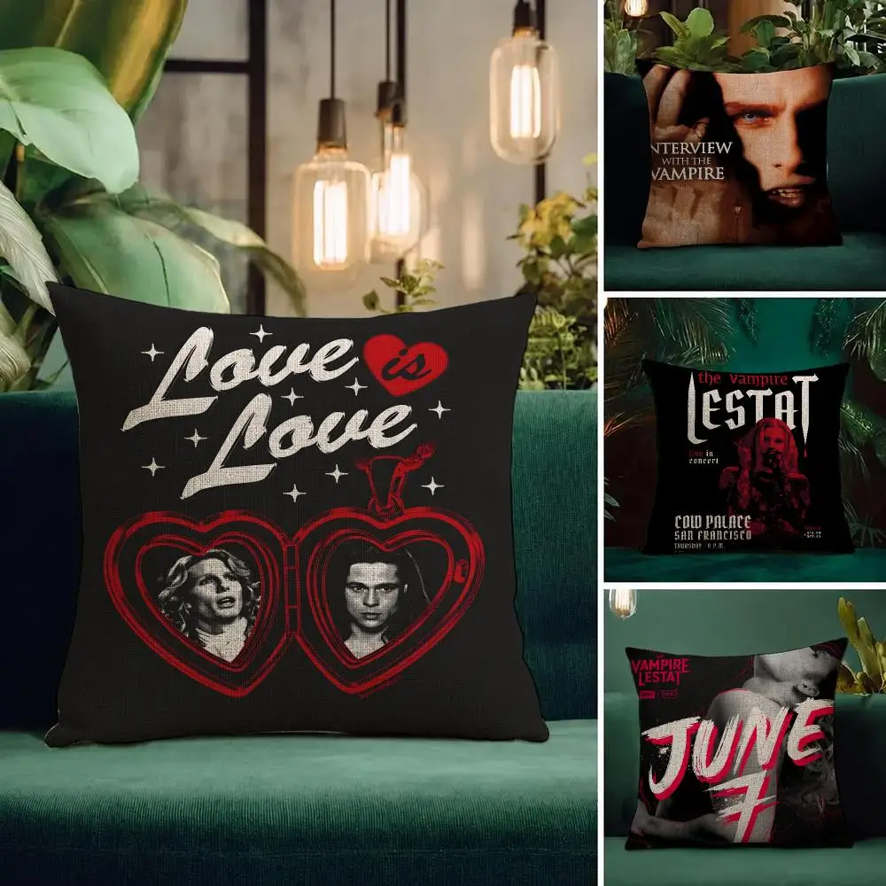 TV Series Interview with the Vampire Cushion Cover Natural Linen Pillowcase Set Cushion Cover for Sofa Bedroom Chair
