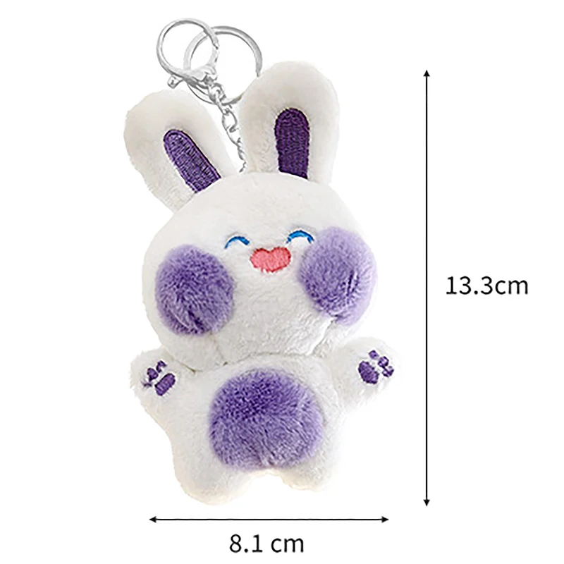 Coelho bonito Plush Decoração Keychain, Acessórios De Desenhos Animados, Pingente De Boneca, Presente De Aniversário