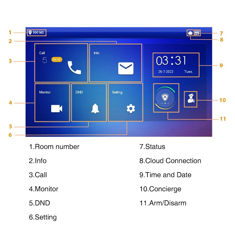 Dahua wielojęzyczny VTH5241DW-S2 oryginalny 10 Cal TFT WiFi Monitor wewnętrzny wideodomofon VTO bezprzewodowy dzwonek Alarm kamery IP