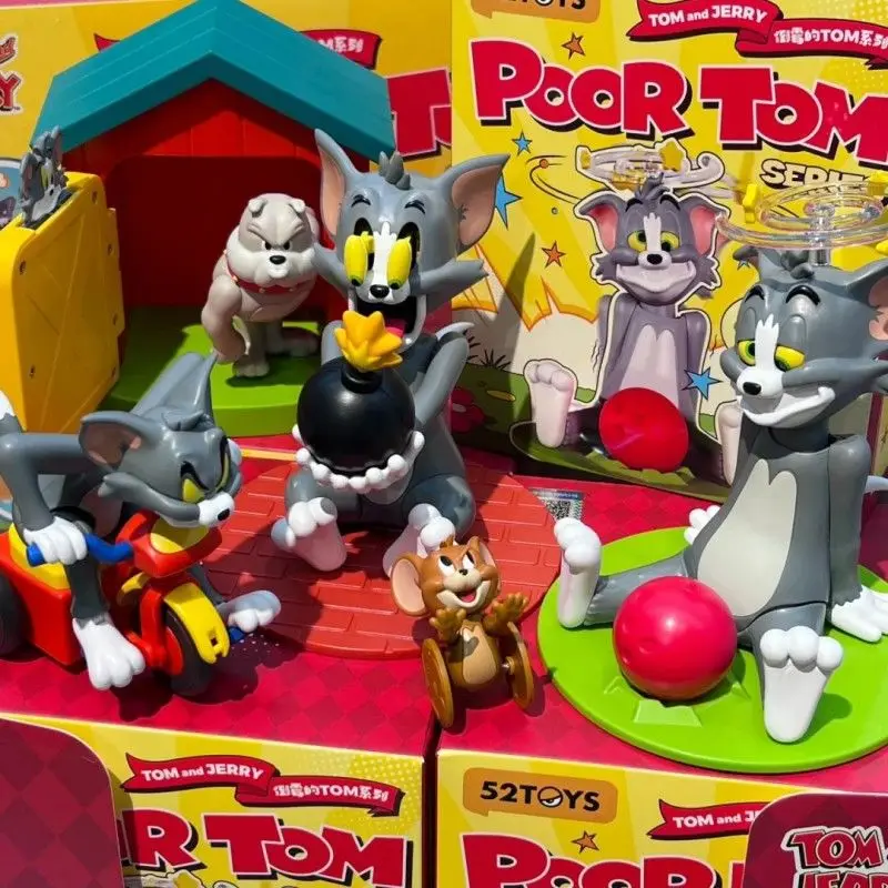 Originale 52 giocattoli Anime Tom e Jerry Figura Povero Tom Serie Cieco Box Tom e Jerry Mistero Box Room Decorat Regalo di compleanno del giocattolo