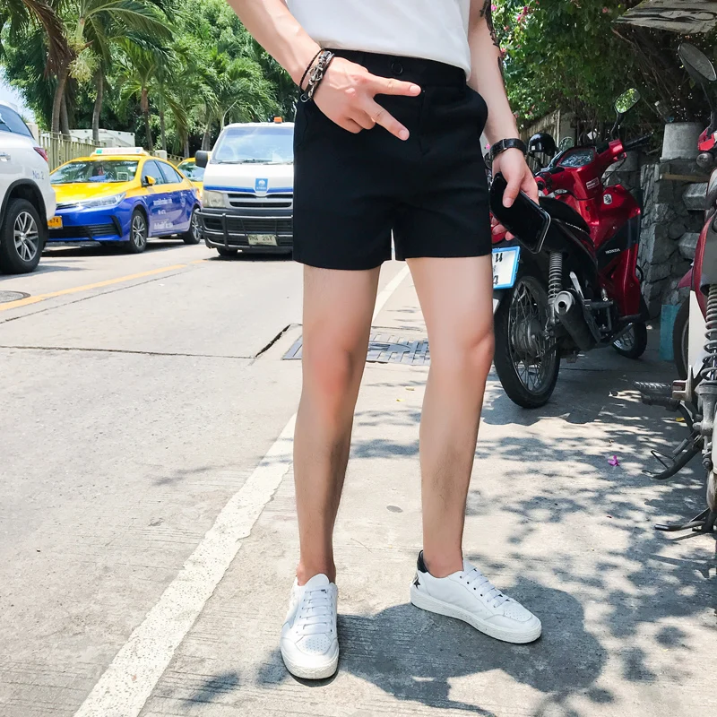 Summer Solid Side Split Shorts Men Clothing 2022 Simple All Match Slim Fit Mens Shorts Black Gray High Quality Pants Streetwear