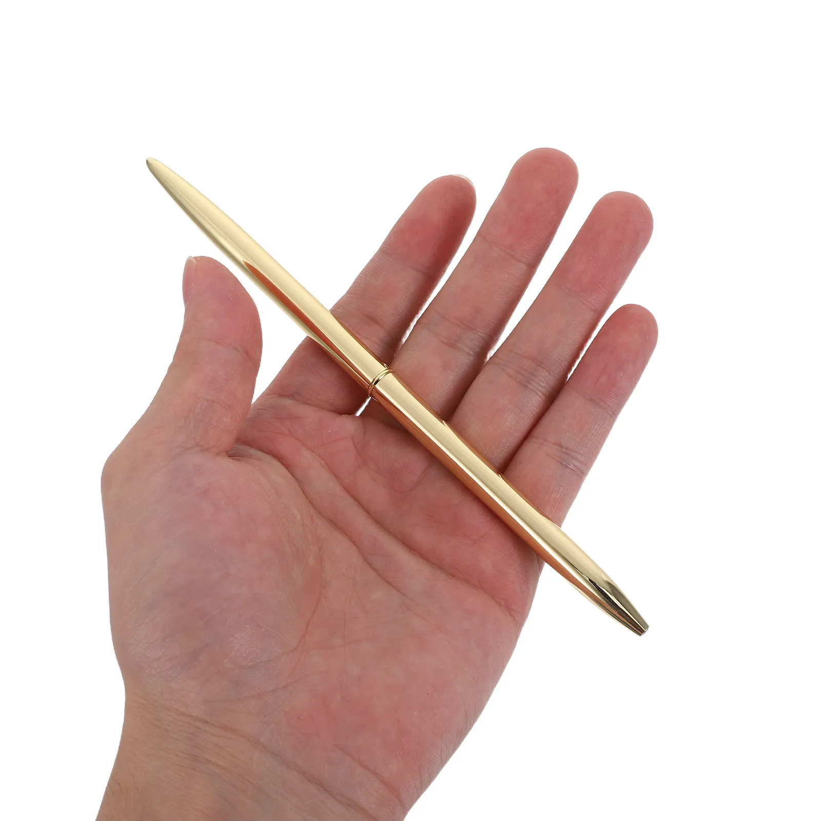 

2Sets Reception Desktop Pen Gold Metal Ballpoint 0.5mm Desk Pen with Holder Round Stand Guest Book Signing Wedding Office