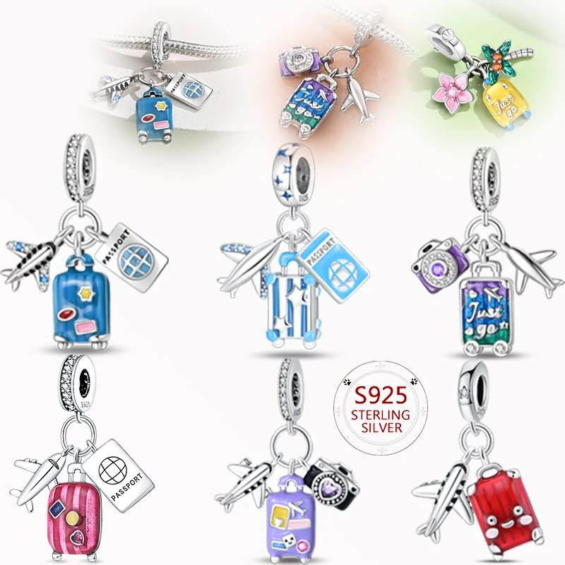 

Горячий оригинальный дизайн S925, подвеска для багажа из чистого серебра, подходит для браслета 3 мм, блестящие изысканные ювелирные изделия, праздничный подарок для женщин