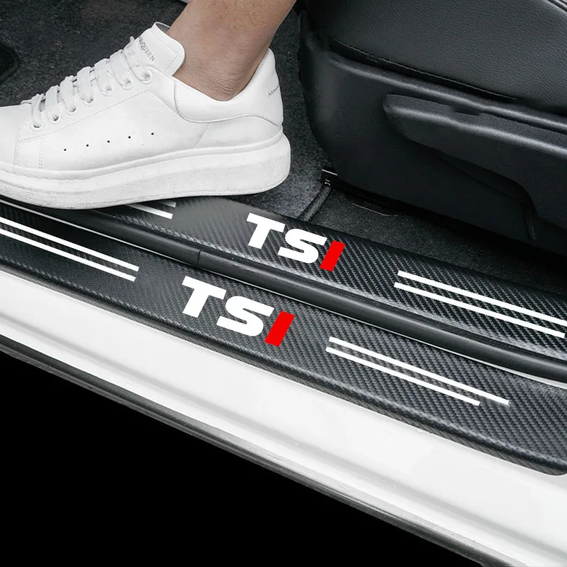 Carbon Door Sill Plate Protector Sticker For Volkswagen VW TSI TDI APR Polo 5 6 Bora Jetta Passat B5 Golf 7 MK5 Beetle 3B tiguan