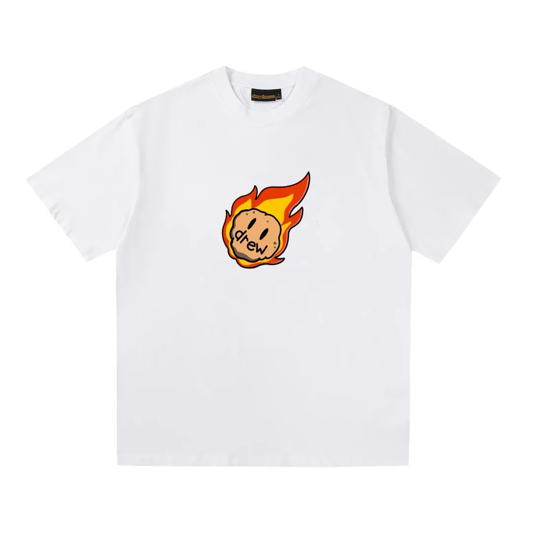 Drew House Men's & Women's Short-Sleeve T-Shirt Smiling Face & Shooting Star Pattern Casual Unisex Tee