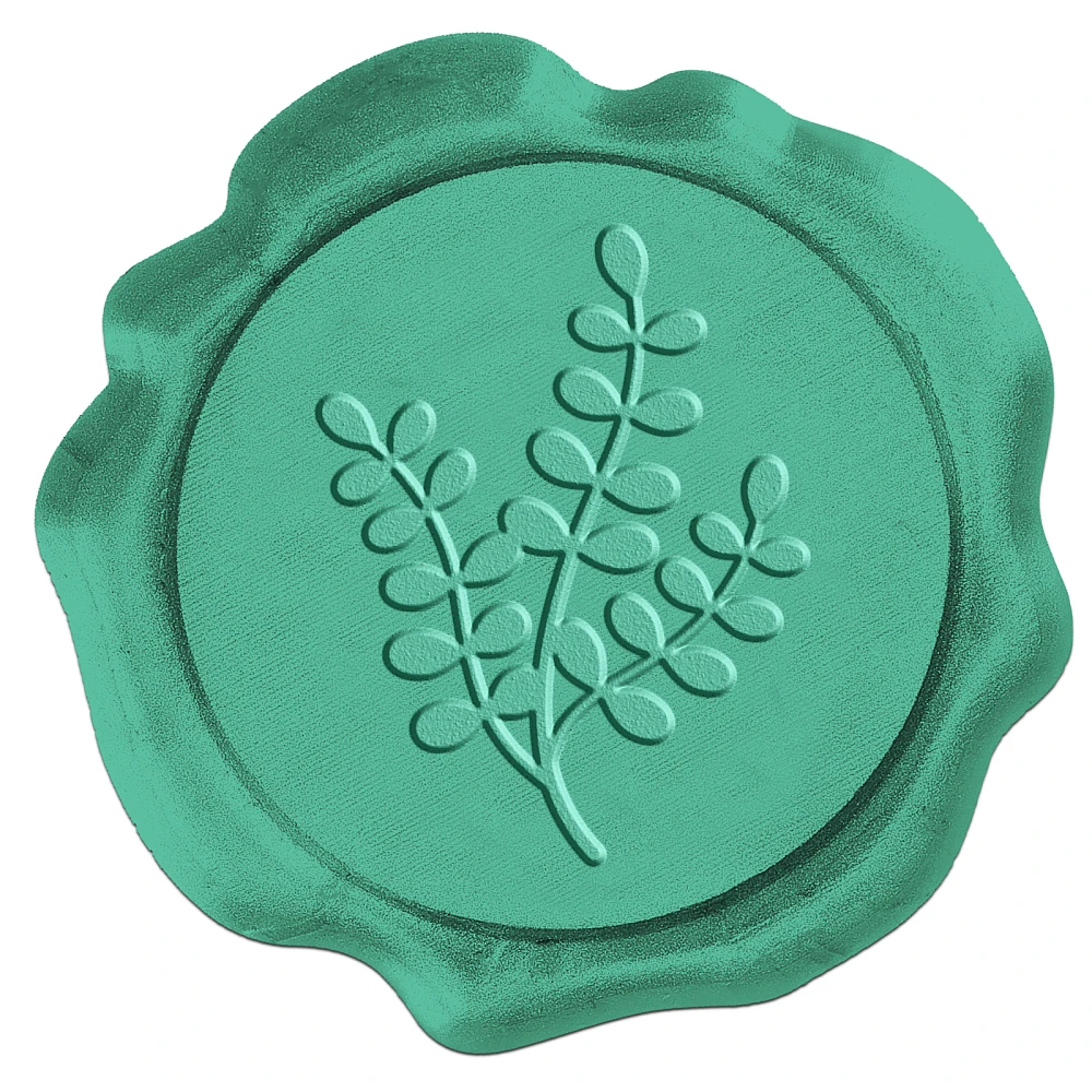 

50Pcs Adhesive Wax Seal Stickers Envelope Seal Decoration For Craft Scrapbook DIY Gift Light Sea Green Leaf Pattern 30mm