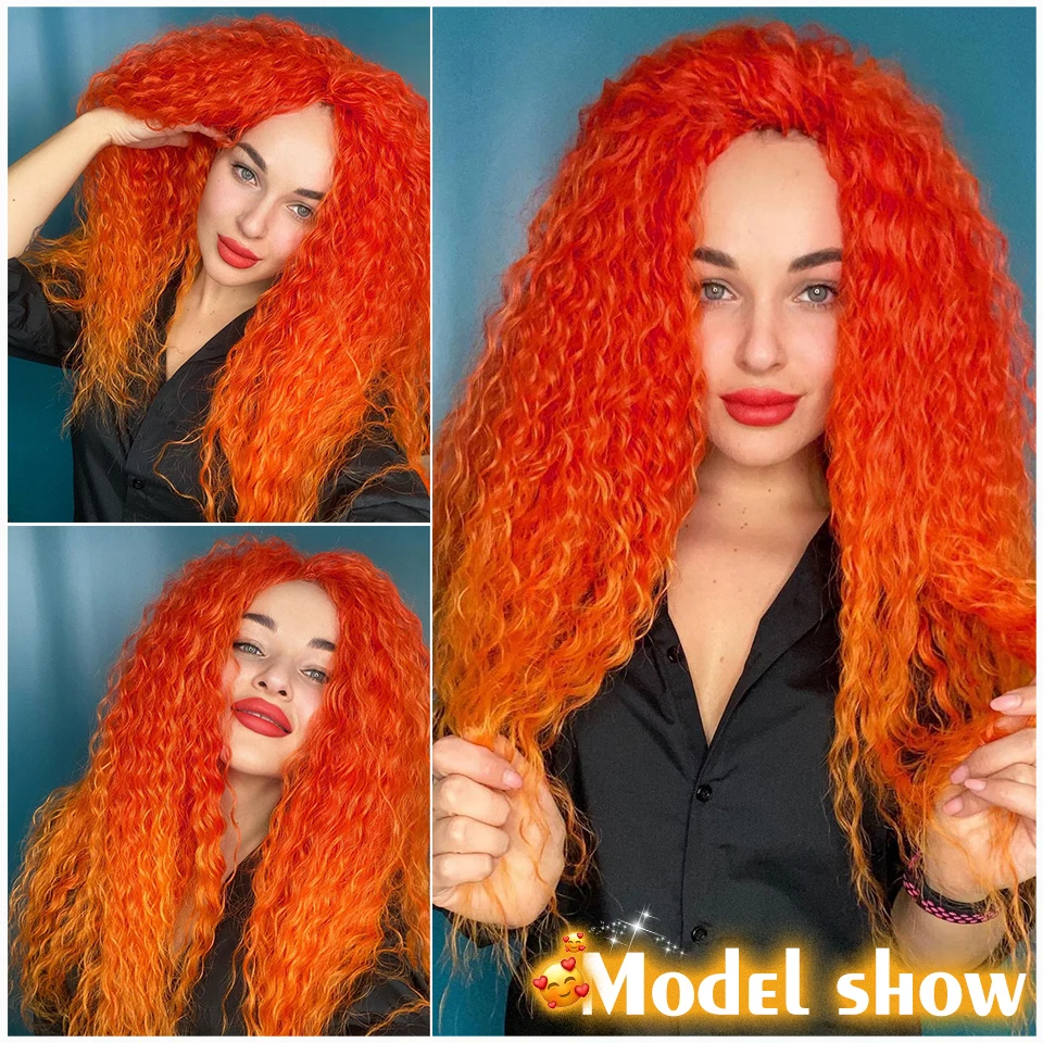 Ariel Curl Hair 22“Water Wave Twist Crochet Hair Synthetic Braid Hair Ombre Red Orange Color Deep Wave Braiding Hair Extensions