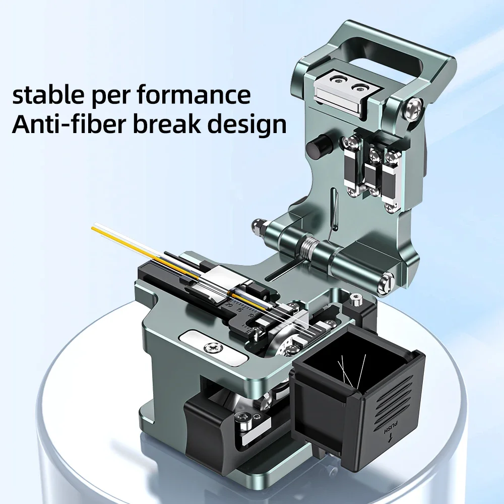 Tumtec-A9 + Optical Fiber Cutter, High Precision Fiber Cleaver with Scrap Box, 50000 Lifes, Fiber Optic Cleaver, Cutting Knife