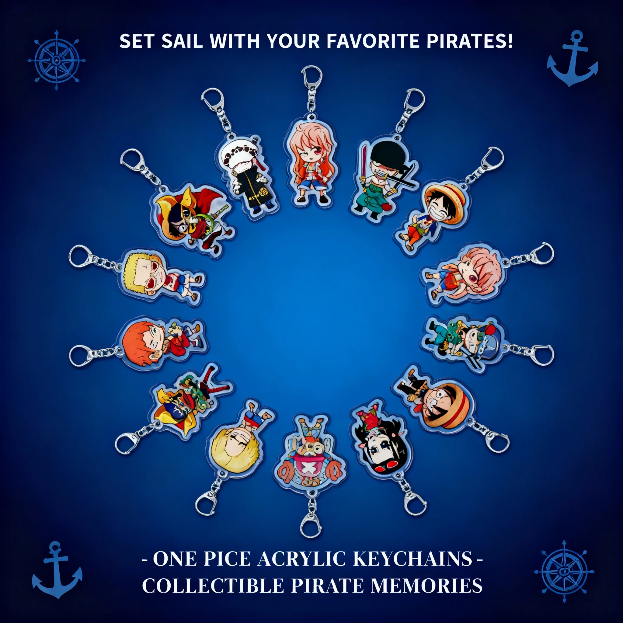 

Anime Acrylic Keychain One Piece Luffy Zoro Backpack Charm Pendant Cosplay Accessories for Fans Collection Gift