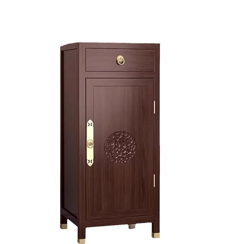 

Old elm Chinese entrance built-in safe home office small hidden safe deposit box password style