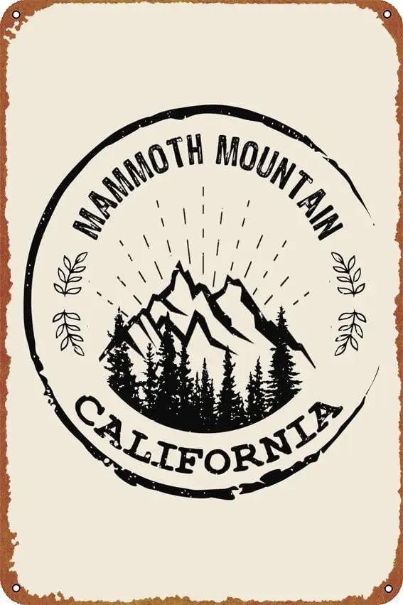 Mammoth Mountain CA Sports posters Metal Plaque Tin Sign,Vintage Metal Pub Club Cafe bar Home Wall Art Decoration Poster Retro 8