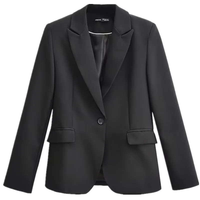 Bla Basic Allentato su misura Jaet Faion da donna Estate New Sle Pura fibra di poliestere Lungo Sve Cappotto da abito Pendolarismo Sle
