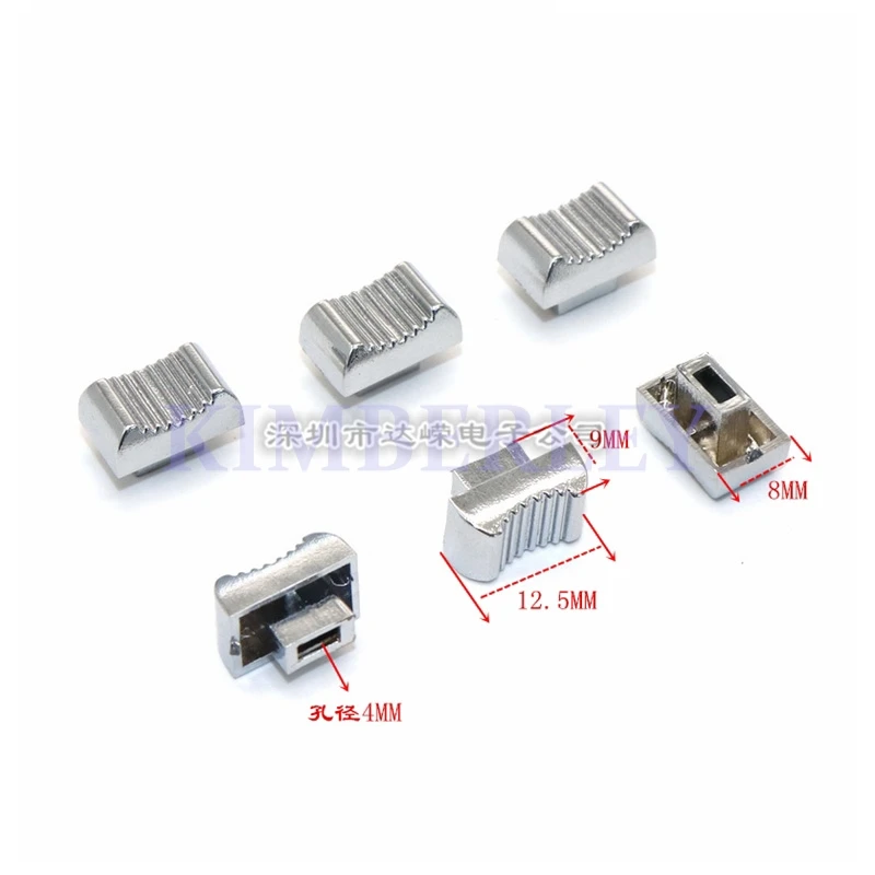 10PCS Mixing Board Fader Cap Switch Cap Straight Slide Potentiometer Push Rod Cap Hole 4 X 1.5MM Electroplated Push Key Cap