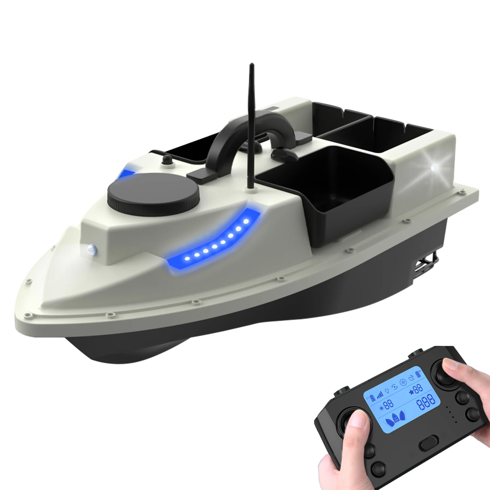 GPS RC Bait Boat 500M Wireless Remote Control Fishing Bait Boat Fishing Feeder Boat Ship with with 4 Bait Containers 2KG Load