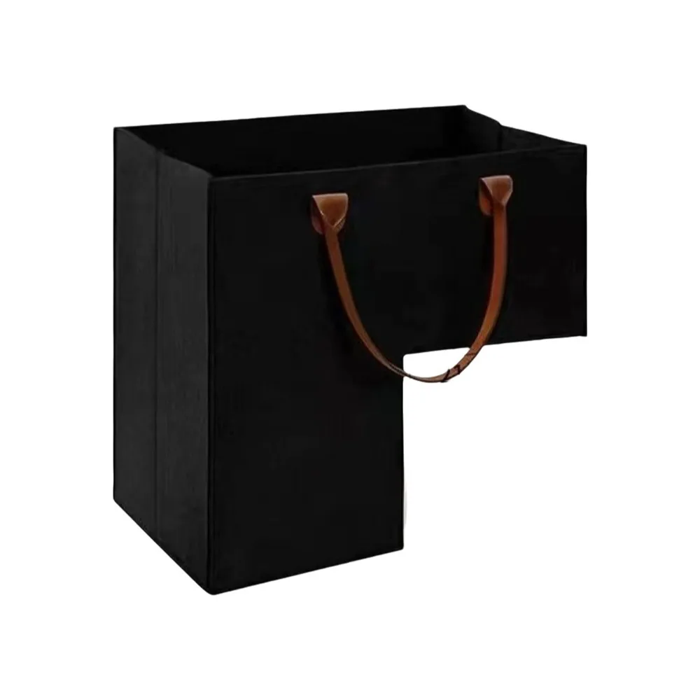 

Large Capacity L Shaped Felt Basket Folding Space Saving Stair Steps Clothes Basket with Handles Washable Stair Laundry Basket